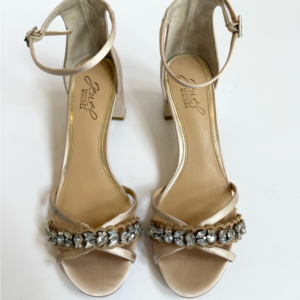 Jewel Badgley Mischka Giona Embellished Evening Sandals Size 8 New in Box - Picture 4 of 8